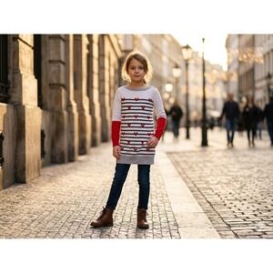 GAP xDisney Mickey Mouse Striped Long Sleeve Cotton Sweater Dress Girl Size L 10